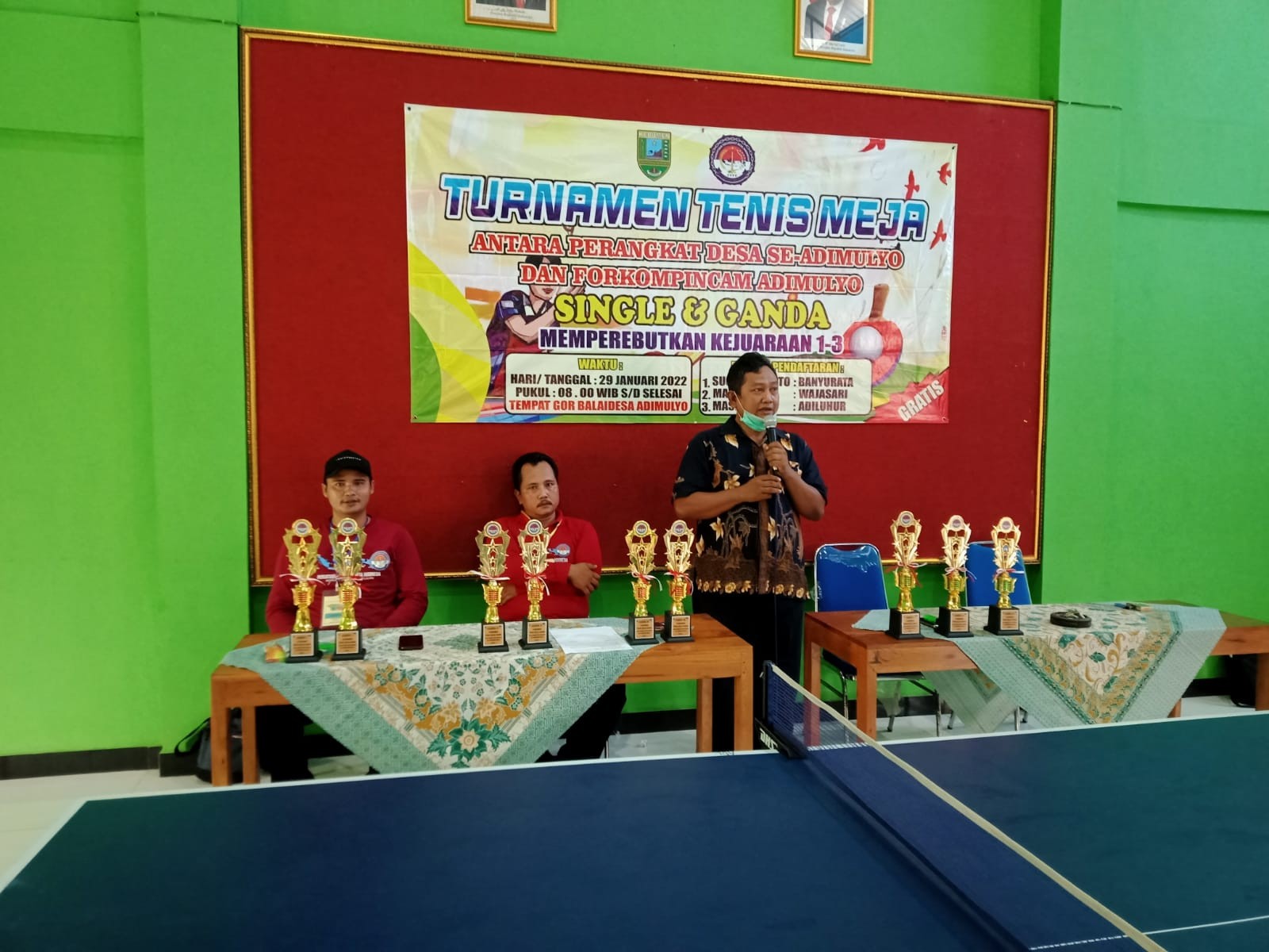 PPDI Kecamatan Adimulyo Mengadakan Turnamen Tenis Meja Antar Perangkat Desa dan Forkompincam